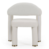 Darlene Modern Off-White Upholstered & Gold Dining Chair