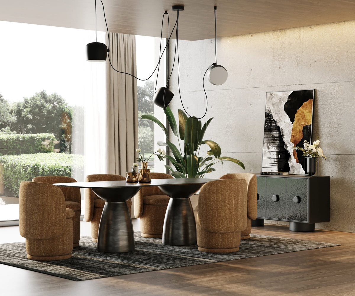 Catalina Modern Mustard Swivel Dining Chair