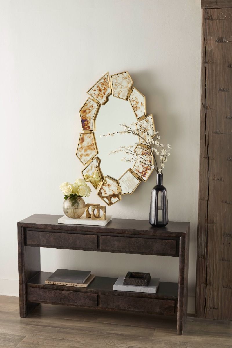 Lucas Antique Brass Mirror