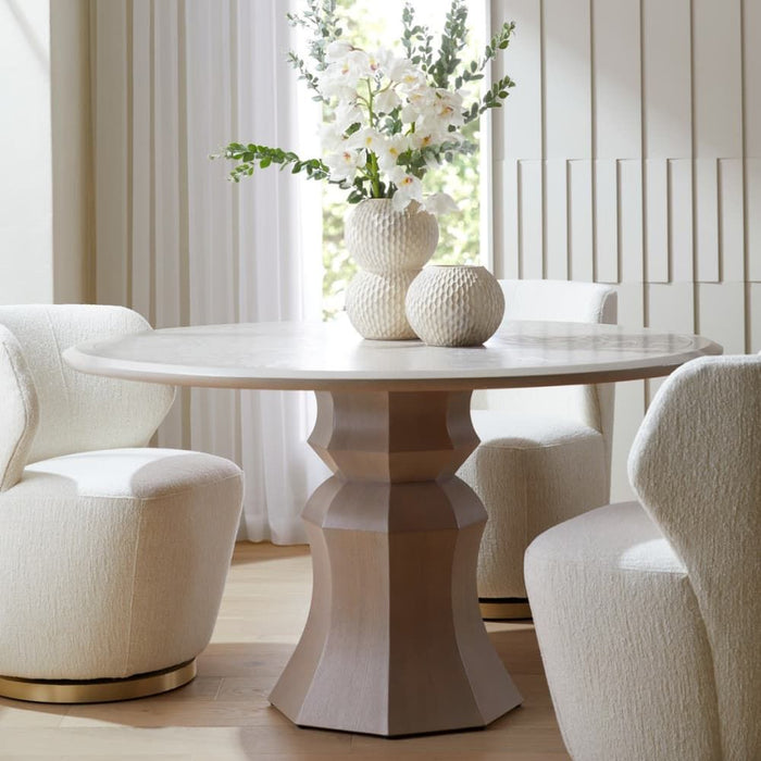 Kinsley 54" Light Beige Burl Dining Table