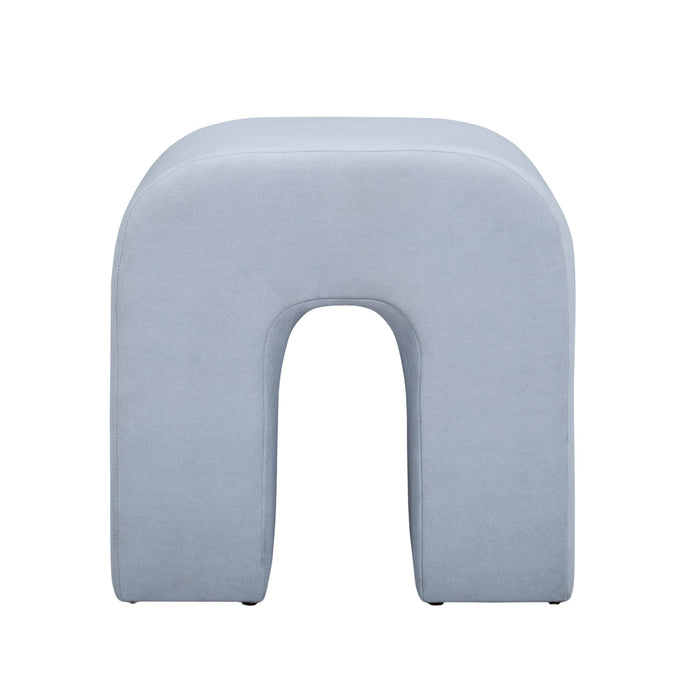 Daliah Light Blue Performance Velvet Ottoman