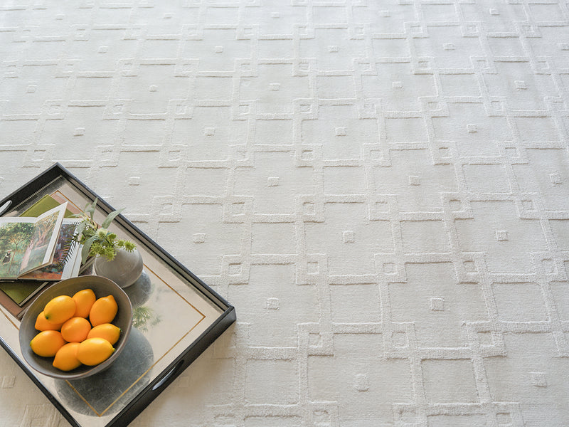 Ramo Modern White Patterned Area Rug - Elegance Collection
