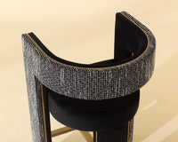 Adamina Black, Night Fabric & Gold Counter Stool