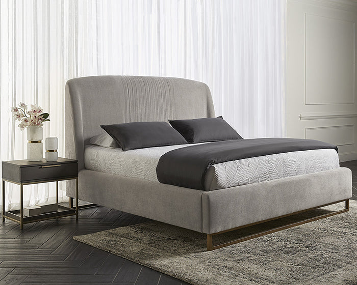 Rebel 23.5" Charcoal Grey & Gold Nightstand