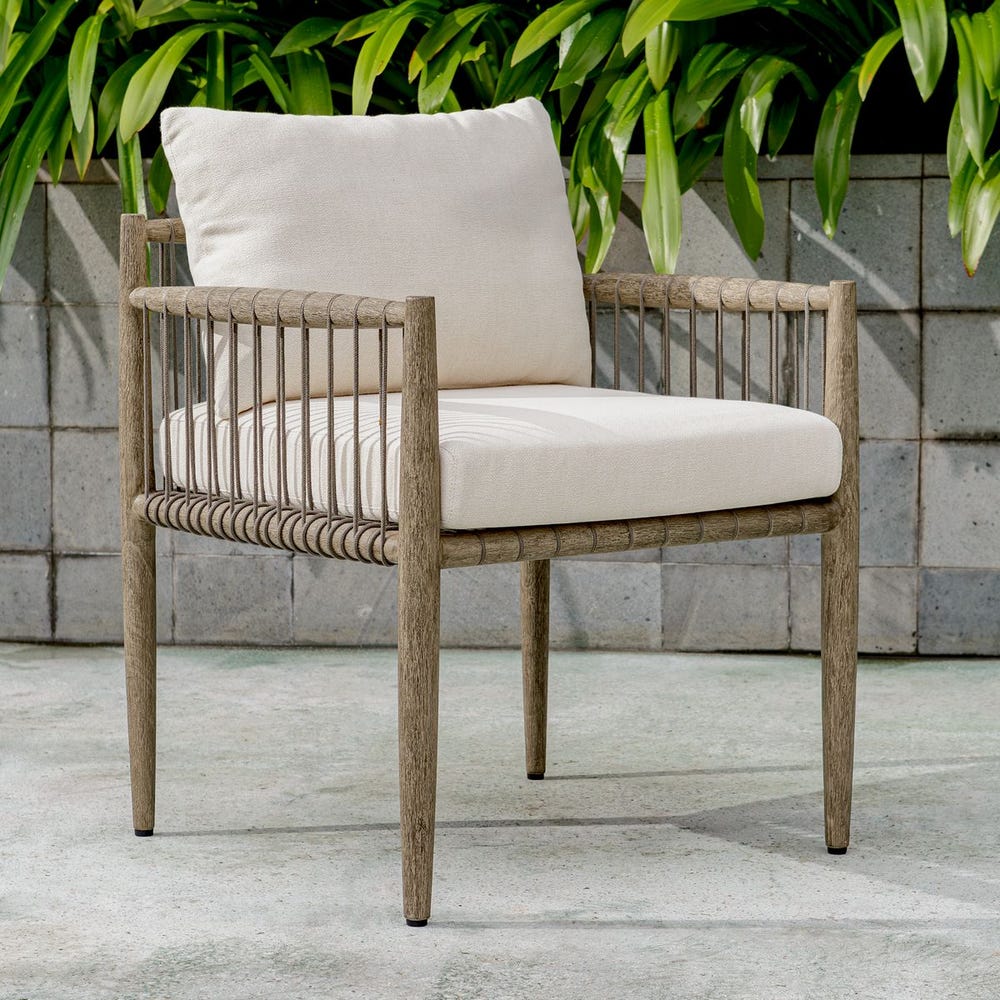 Clara White & Grey Outdoor Dining Chair