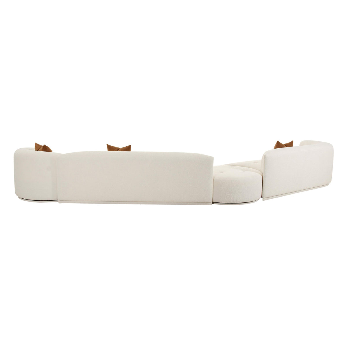 Pablo 186" Plush Cream Boucle 4-Piece Modular LAF Sectional Sofa
