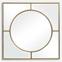 Pres 48" Brushed Gold Square Beveled Mirror