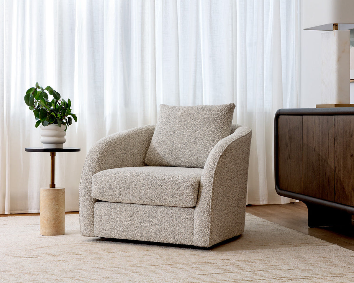 Wexford Greige Swivel Accent Chair