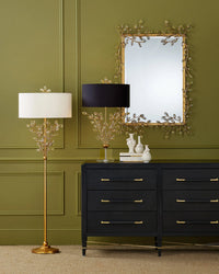 Forget-Me-Not Gold Rectangular Mirror