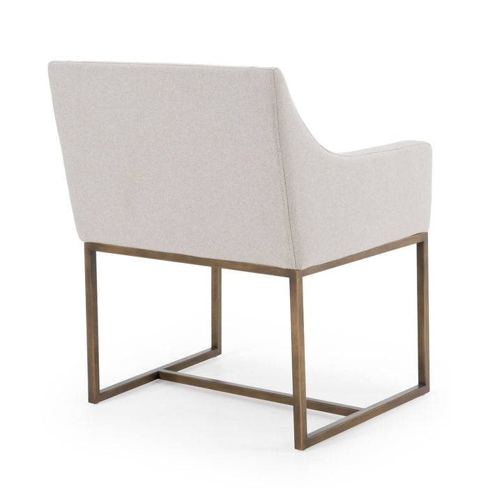 Isabeau Modern Grey & Brass Dining Chair