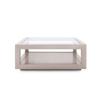 Layan Large Square Coffee Table, Taupe Grey