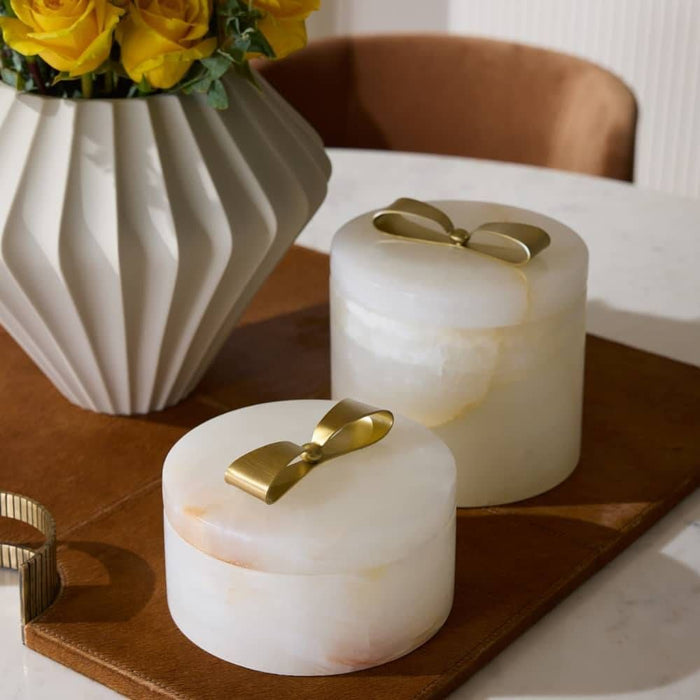 Monet White Onyx Container (2 Sizes Available)