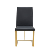 Camille Modern Dark Grey & Gold Dining Chair
