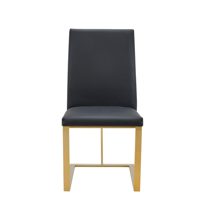 Camille Modern Dark Grey & Gold Dining Chair