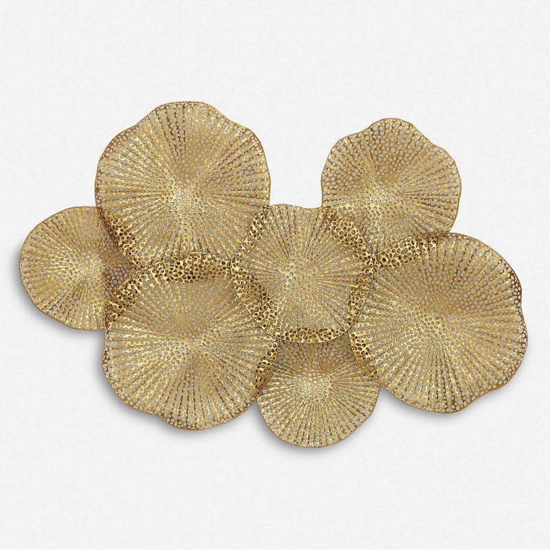 Lotus Gold Metal Wall Art