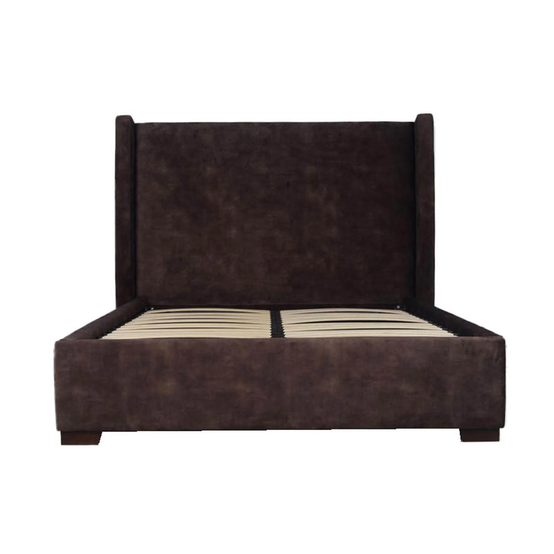 Corita Brown Velvet Storage Bed