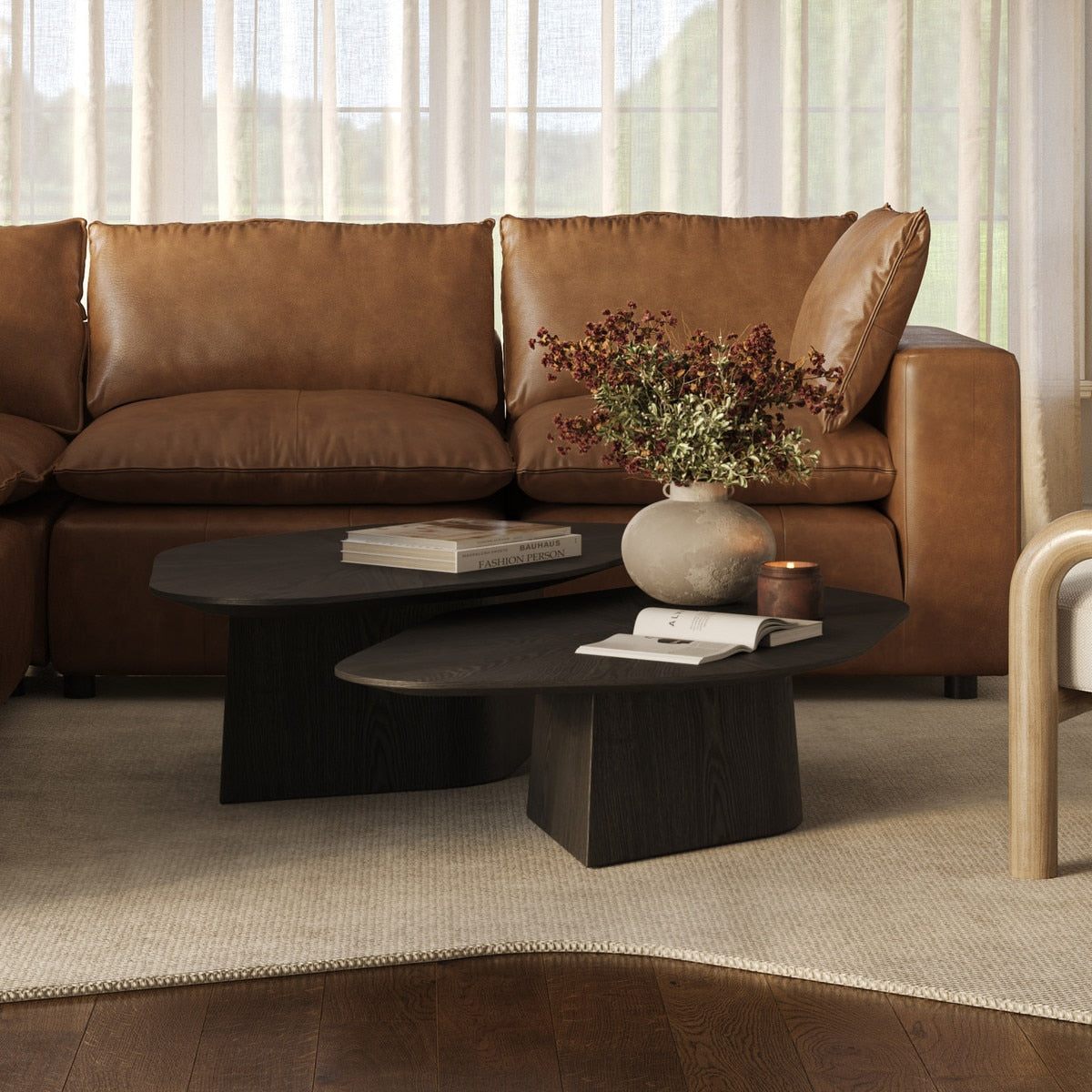 Roche Black Ash Nesting Coffee Table Set