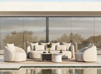 Helene Beige 4 Seat Outdoor Performance Fabric Sofa