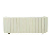 Laurent 84" Plush Cream Velvet Sofa