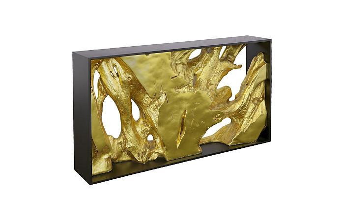 Cast Root Gold Leaf Wood Framed Console Table (2 Sizes Available)