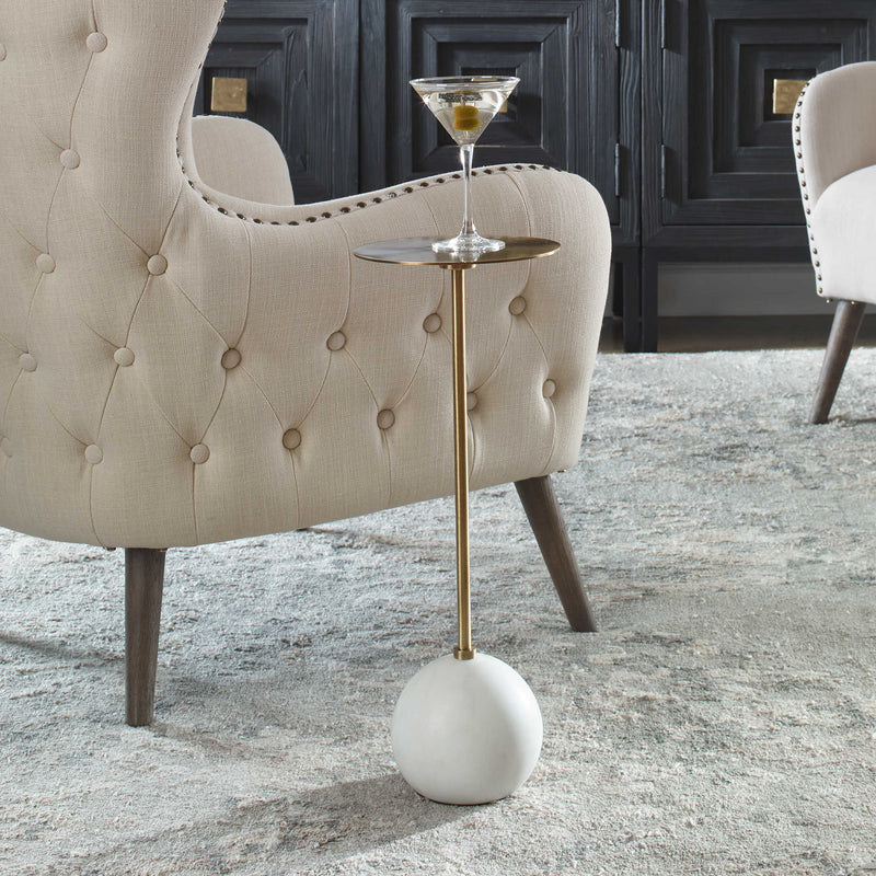 Marla White & Gold Martini Table