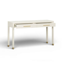 Dorite 54" Cream Faux Shagreen 2-Drawer Console Table