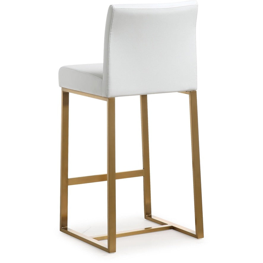 Moriah White Gold Steel Counter Stools (Set of 2) - Luxury Living Collection