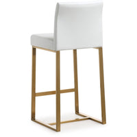 Moriah White Gold Steel Counter Stools (Set of 2) - Luxury Living Collection