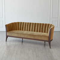 Channel 80" Toast Velvet Back Sofa