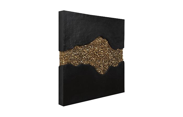 Banks Modern Texture Panel Black & Gold Wall Art