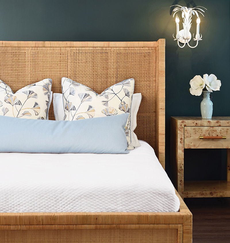 Ottilie Winged Wrapped Rattan Bed