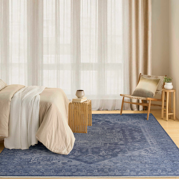 Lucienne Blue Medallion Area Rug