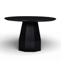 Brooke Black 48'' Ash Wood Round Dining Table