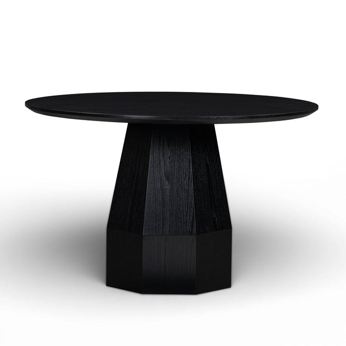 Brooke Black 48'' Ash Wood Round Dining Table