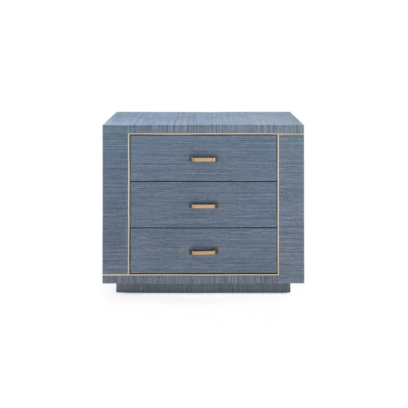 Noah Blue 3 Drawer Nightstand