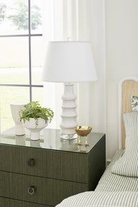 Selena 30" Deep Olive Green & Gold End Table/Nightstand