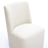 Monika Cream Performance Fabric Rolling Dining Chair