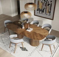 Turner 94.5"/118.1" Modern Walnut Extendable Dining Set