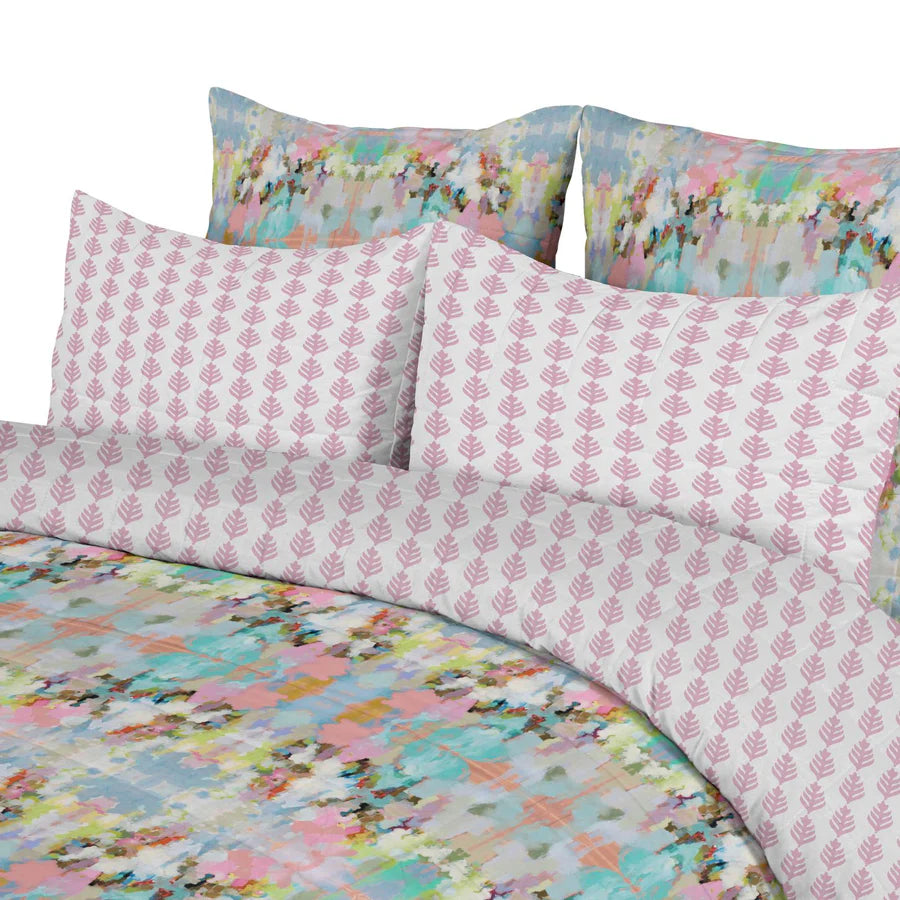 Romy Reversable Multicolour Twin Comforter Set (3 Piece Set)