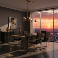 Delia 71" Black Crocodile & Rosegold Modern Buffet