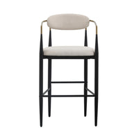 Nicole Modern Beige/Gold & Black Bar Stool