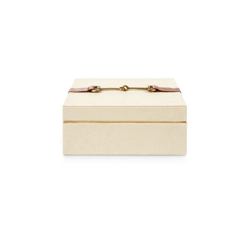 Cherie Tan Leather Strap & Gold Rectangular Box