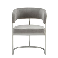 Villa Modern Grey Fabric & Silver Dining Chair