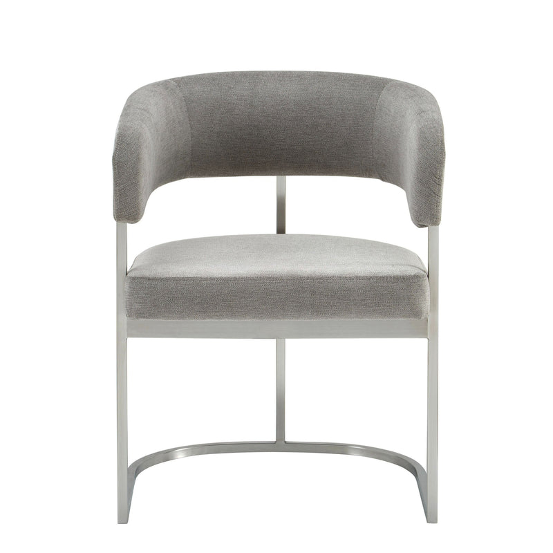 Villa Modern Grey Fabric & Silver Dining Chair