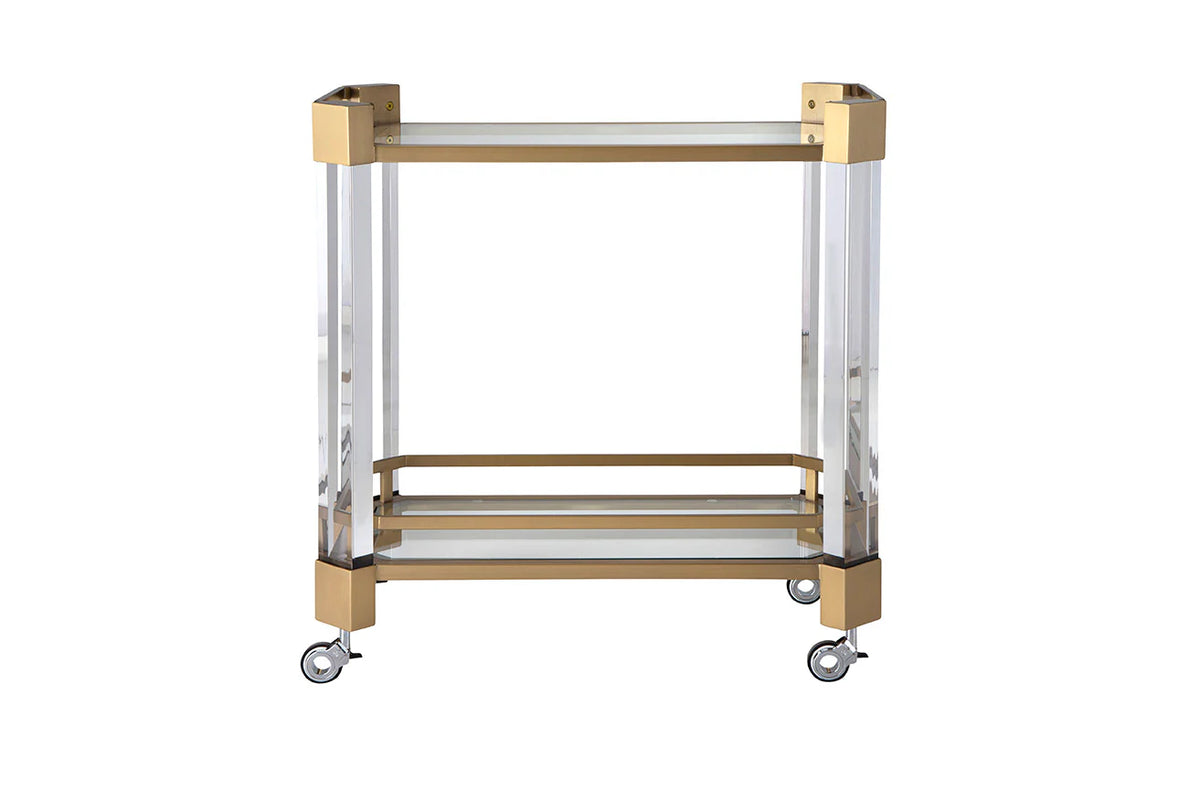 Boardwalk Satin Brass Bar Cart