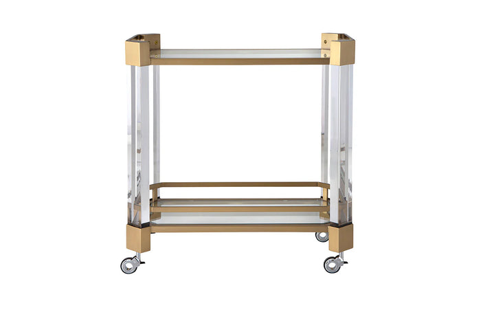 Boardwalk Satin Brass Bar Cart