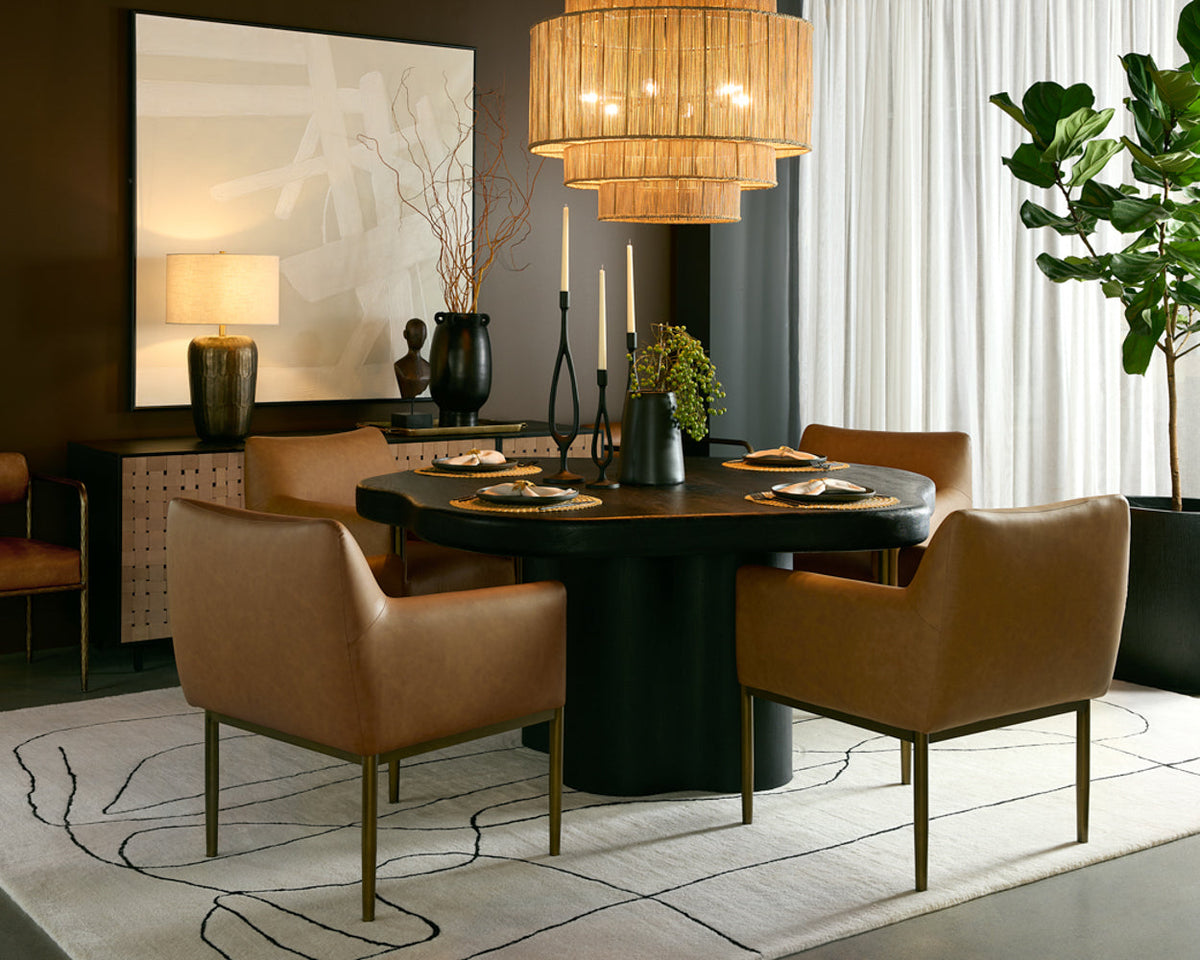 Bellona Black Solid Acacia Wood Dining Table