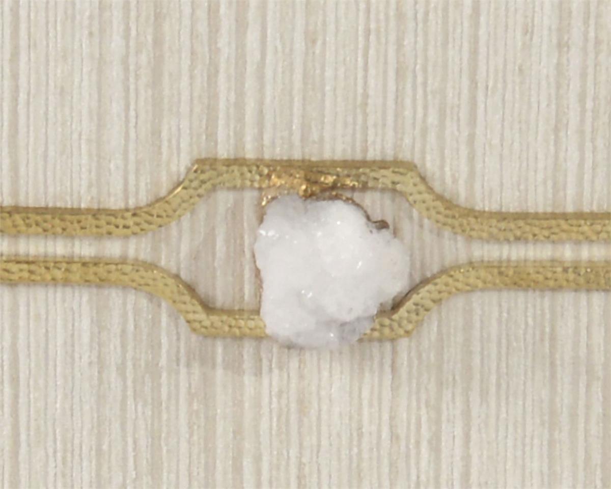 Sofie Brown & Gold Armchair with Brass Geode Detail