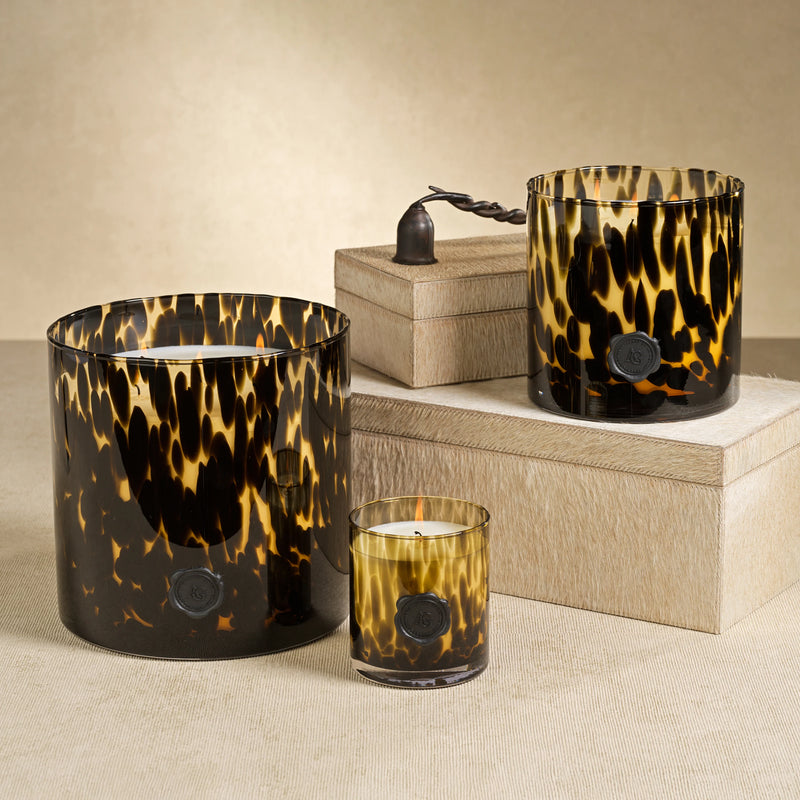 Opal Glass Five-Wick Candle Jar Amber & Black/ Cedar Leaf & Hinoki Cypress (Set of 2)