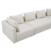 Karsyn 145" Plush Cream Performance Boucle Sofa